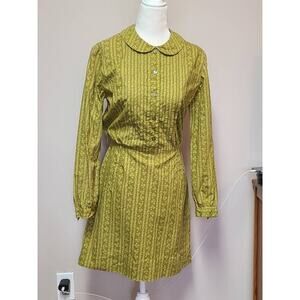 Womens Vintage Peter Pan Collar Mini Dress Size Small 1960s 60s Mod